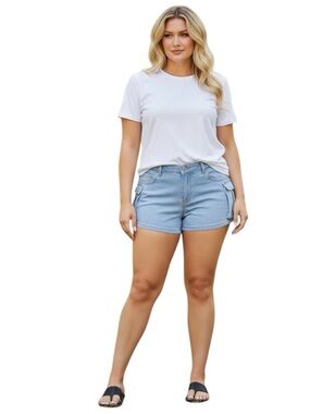 Daisy Plus Size Light Blue Jean Shorts 3X